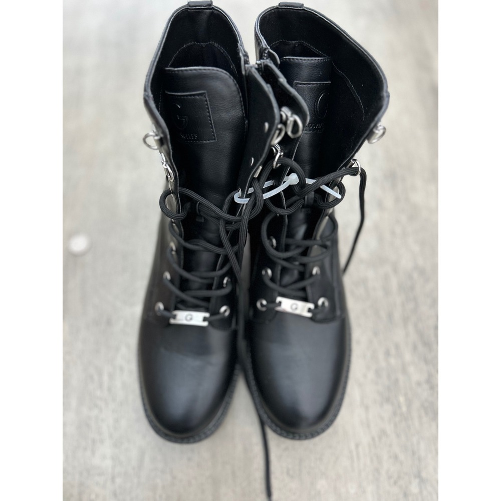 GBG Los Angeles Gorgia Womens Black Combat Boots GGGORGIA2-R Lug Sole Size 10M